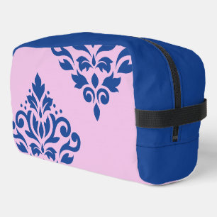 Rollen Damask Art I Blue on Pink Waschbeutel