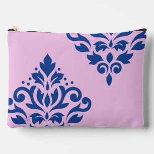 Rollen Damask Art I Blue on Pink Zubehörtasche