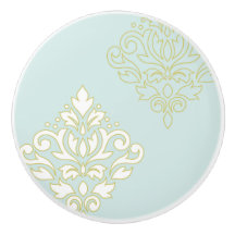 Rollen Damask Art I (Kontur) mit Aquamarinem Gld L