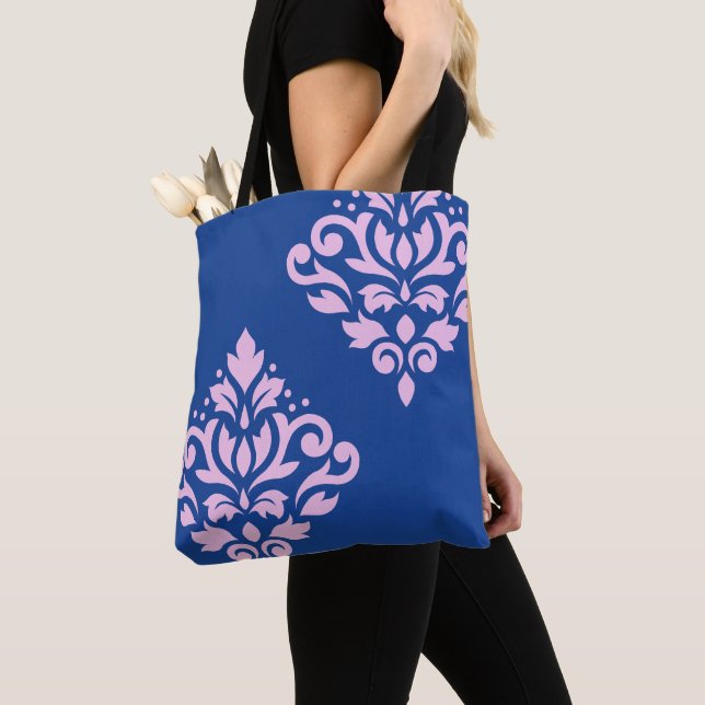 Rollen Damask Art I Pink on Blue (Von Nahem)