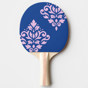 Rollen Damask Art I Pink on Blue Tischtennis Schläger
