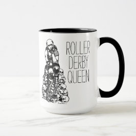 Rollen-Derby-Königin-Schwarz-Griff-Kaffee-Tasse Tasse