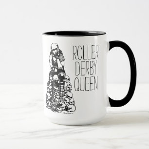 Rollen-Derby-Königin-Schwarz-Griff-Kaffee-Tasse Tasse
