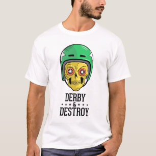 Rollen-Derby-Schädel-T - Shirt