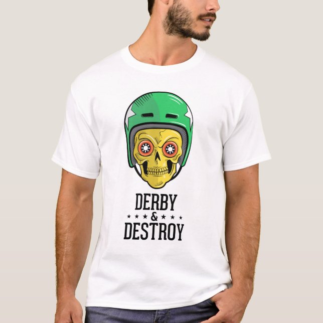 Rollen-Derby-Schädel-T - Shirt (Vorderseite)
