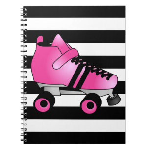 Rollen-Derby-Skate Rosa und Schwarzes Notizblock