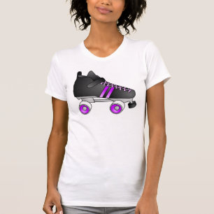 Rollen-Derby-Skate Schwarzes und Lila T-Shirt