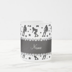 Rollen-Derby-Sterne des individuellen Namens weiß Mattglastasse