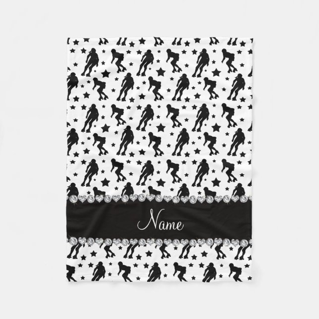 Rollen-Derby-Sterne des individuellen Namens weiße Fleecedecke (Vorderseite)