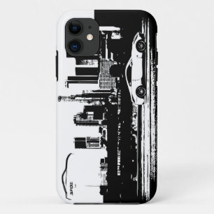 Rollen geschossenes schwarzes Logo des Brushstroke Case-Mate iPhone Hülle