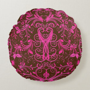 Rollen, Hot-Rosa-Round-Throw-Kissen Rundes Kissen