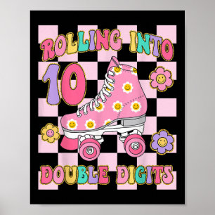 Rollen in 10 zweistellige Ziffern, 10. Geburtstags Poster