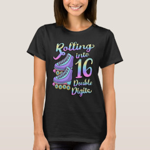 Rollen in 16 Skate mit Doppelziffern 16. B T-Shirt