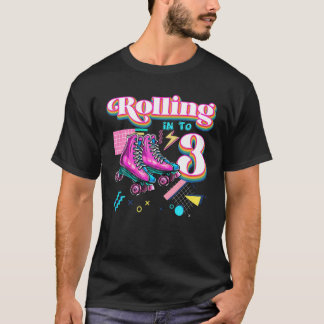Rollen in 3 Roller Skate 3D Geburtstagskarulptur T-Shirt