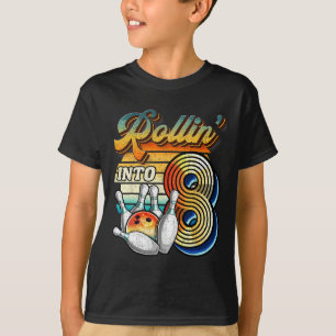 Rollen in die 8 Bowling-Geburtstagsfeier 8. Geburt T-Shirt