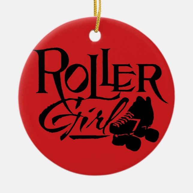 Rollen-Mädchen, Rolle Derby Keramik Ornament (Vorne)