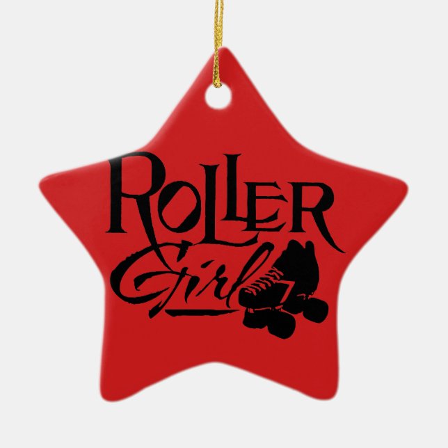 Rollen-Mädchen, Rolle Derby Keramik Ornament (Vorne)