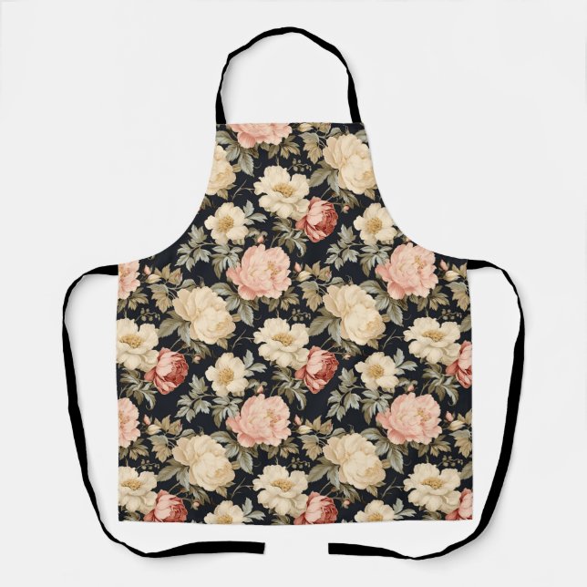 Rollen mit Rose Viktorianischer Stil Schürze (Vorderseite)