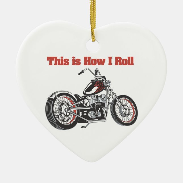 Rollen (Motorrad) Keramik Ornament (Vorne)