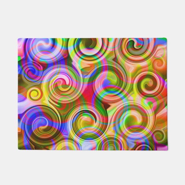Rollen Pastel geometrisch abstrakt Fußmatte (Vorderseite)