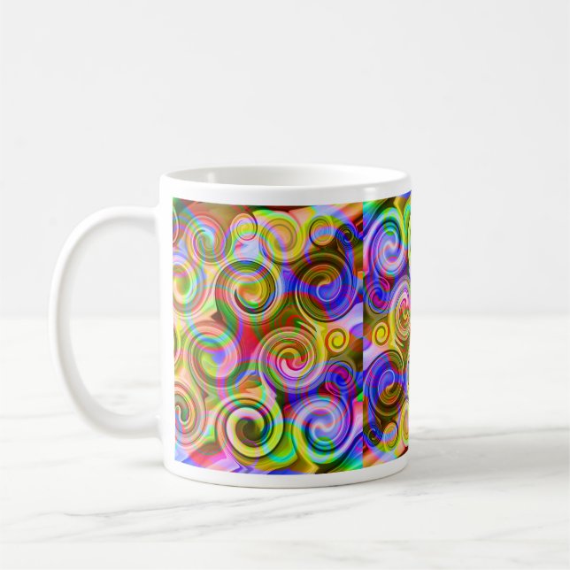Rollen Pastel geometrisch abstrakt Kaffeetasse (Links)