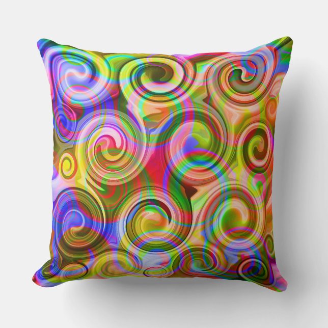 Rollen Pastel geometrisch abstrakt Kissen (Vorderseite)