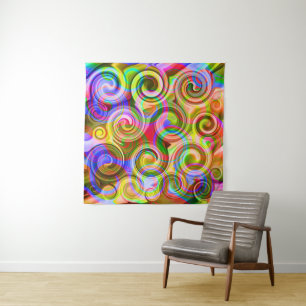 Rollen Pastel geometrisch abstrakt Wandteppich