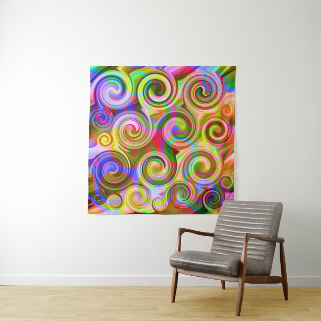Rollen Pastel geometrisch abstrakt Wandteppich (Beispiel)