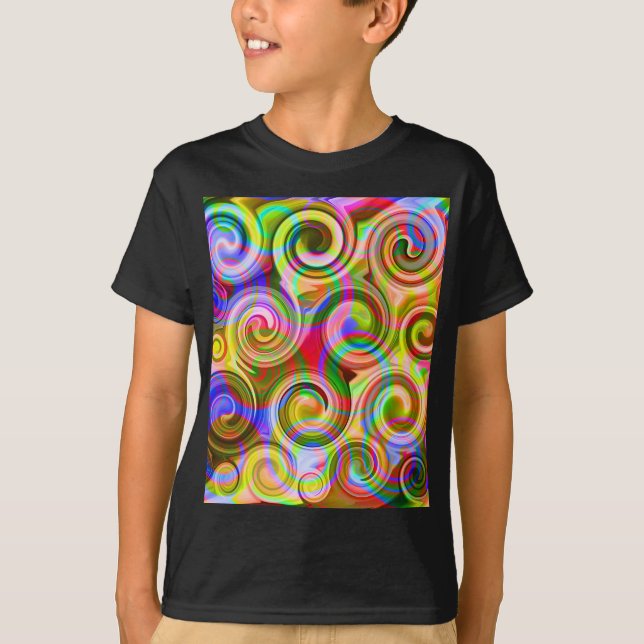 Rollen Pastel geometrischer abstrakter T - Shirt (Vorderseite)