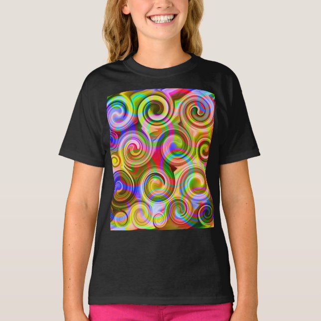 Rollen Pastel geometrischer abstrakter T - Shirt (Vorderseite)