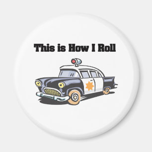 Rollen (Polizei/Polizist-Auto) Magnet