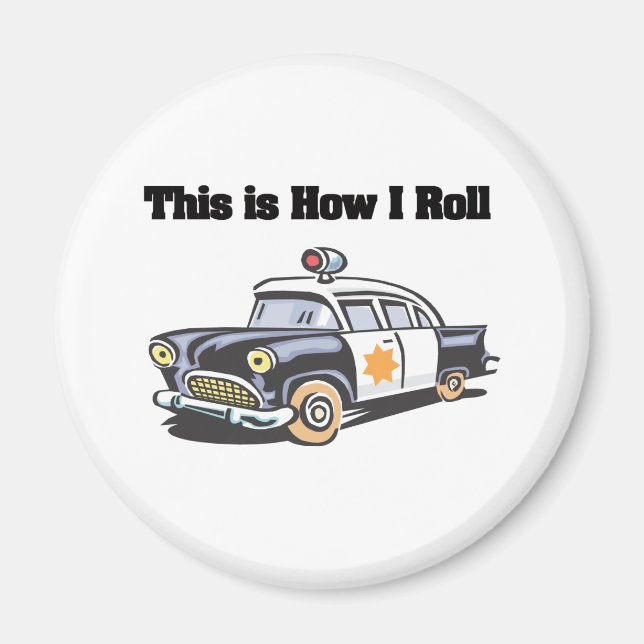 Rollen (Polizei/Polizist-Auto) Magnet (Vorne)