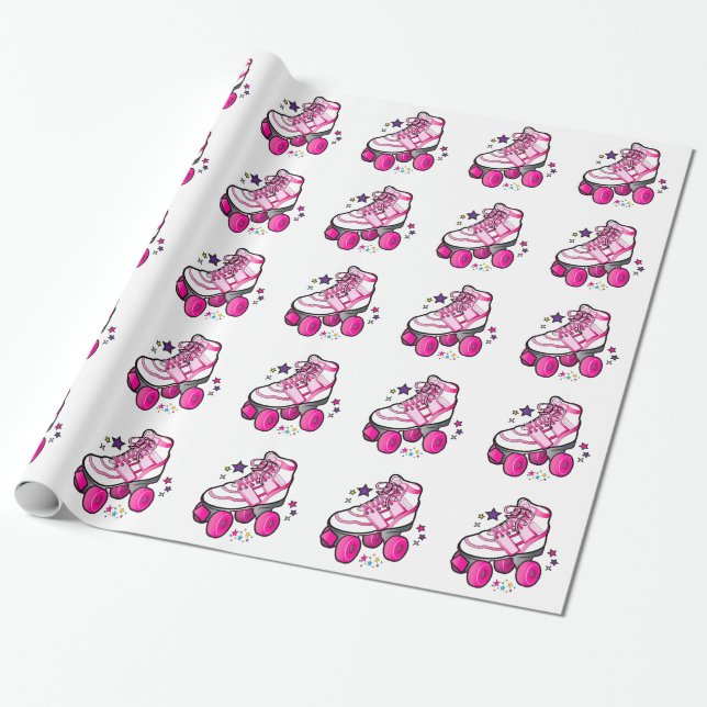 Rollen-Skate auf Weiß Geschenkpapier (Ungerollt)