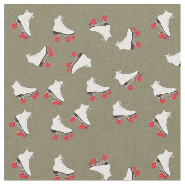 Rollen-Skate-Muster gekämmtes Baumwollgewebe Stoff (Nahaufnahme)