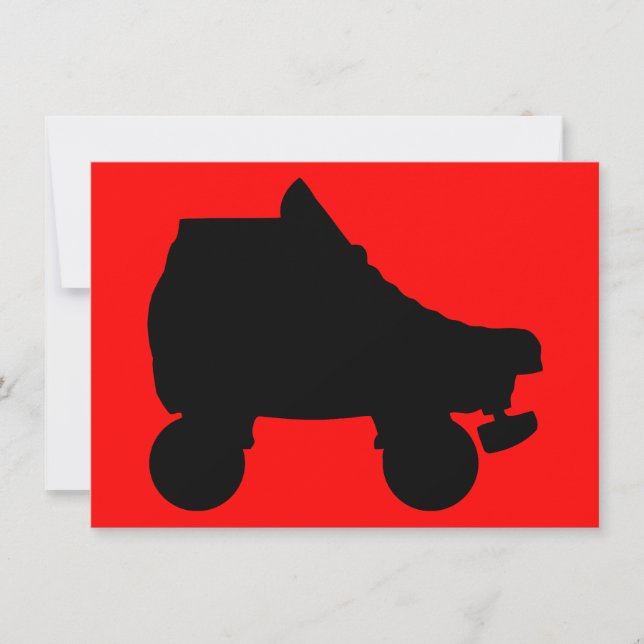 Rollen-Skate sillouette Einladung (Vorderseite)