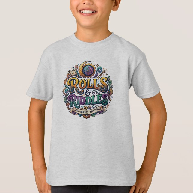 Rollen und Rätsel T-Shirt (Vorderseite)
