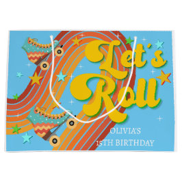 Rollen wir Rollwalze Skate Retro Regenbogen Große Geschenktüte