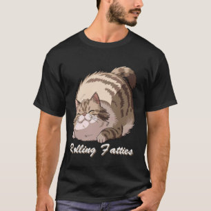 Rollende dicke Katzen-Meme faule flauschige Katze T-Shirt
