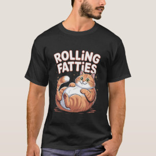 Rollende Dicke Lustige Katzen-Massage-Design 1 T-Shirt