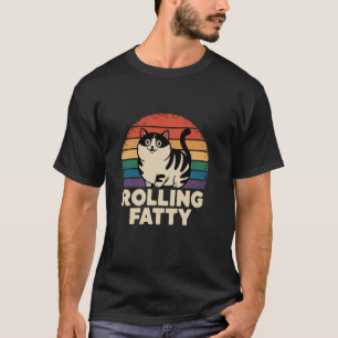 Rollende Dicken Katze Tier Lustiger Katzenliebhabe T-Shirt