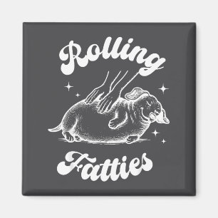 Rollende Dickerchen Hund Dachshund Gras Wiener Hun Magnet