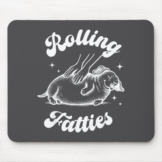 Rollende Dickerchen Hund Dachshund Gras Wiener Hun Mousepad (Vorne)