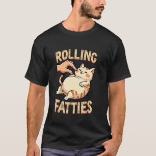 Rollende Dickerchen Lustige Faule Katzen Humor T-Shirt