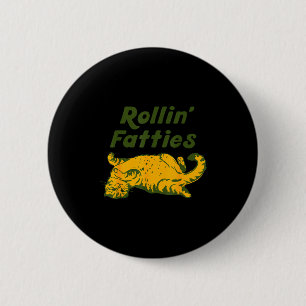 Rollende Dickerchen lustige retro faule Katze Graf Button