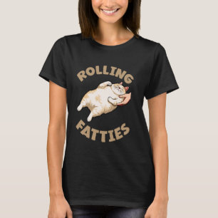 Rollende Dicksbäuche Lustige Katzen Katzenbesitzer T-Shirt