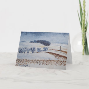 Rollende Felder in der Winter-Gruß-Karte Karte