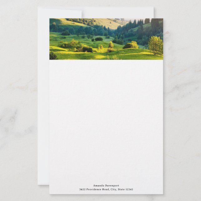 Rollende Hügel - Landschaftsfoto Briefpapier (Vorderseite)