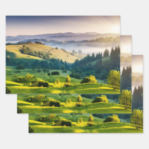 Rollende Hügel - Landschaftsfoto Geschenkpapier Set
