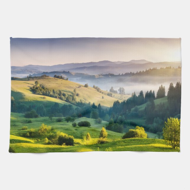 Rollende Hügel - Landschaftsfoto Geschirrtuch (Horizontal)