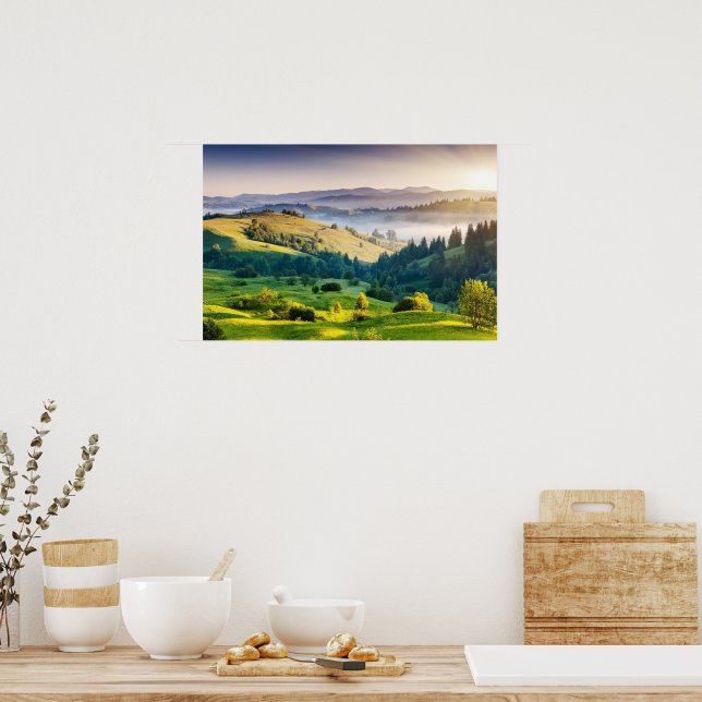 Rollende Hügel - Landschaftsfoto Poster (Küche)